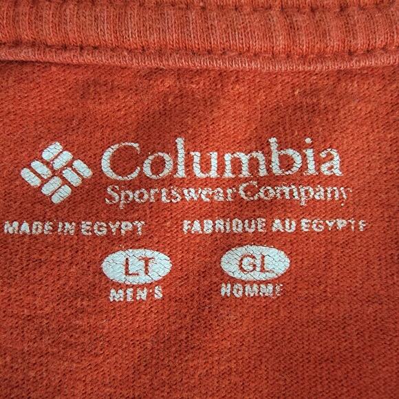 Columbia Henley Fall Orange Sz L Tall Midweight Casual Workstyle 100% Cotton - Picture 5 of 9
